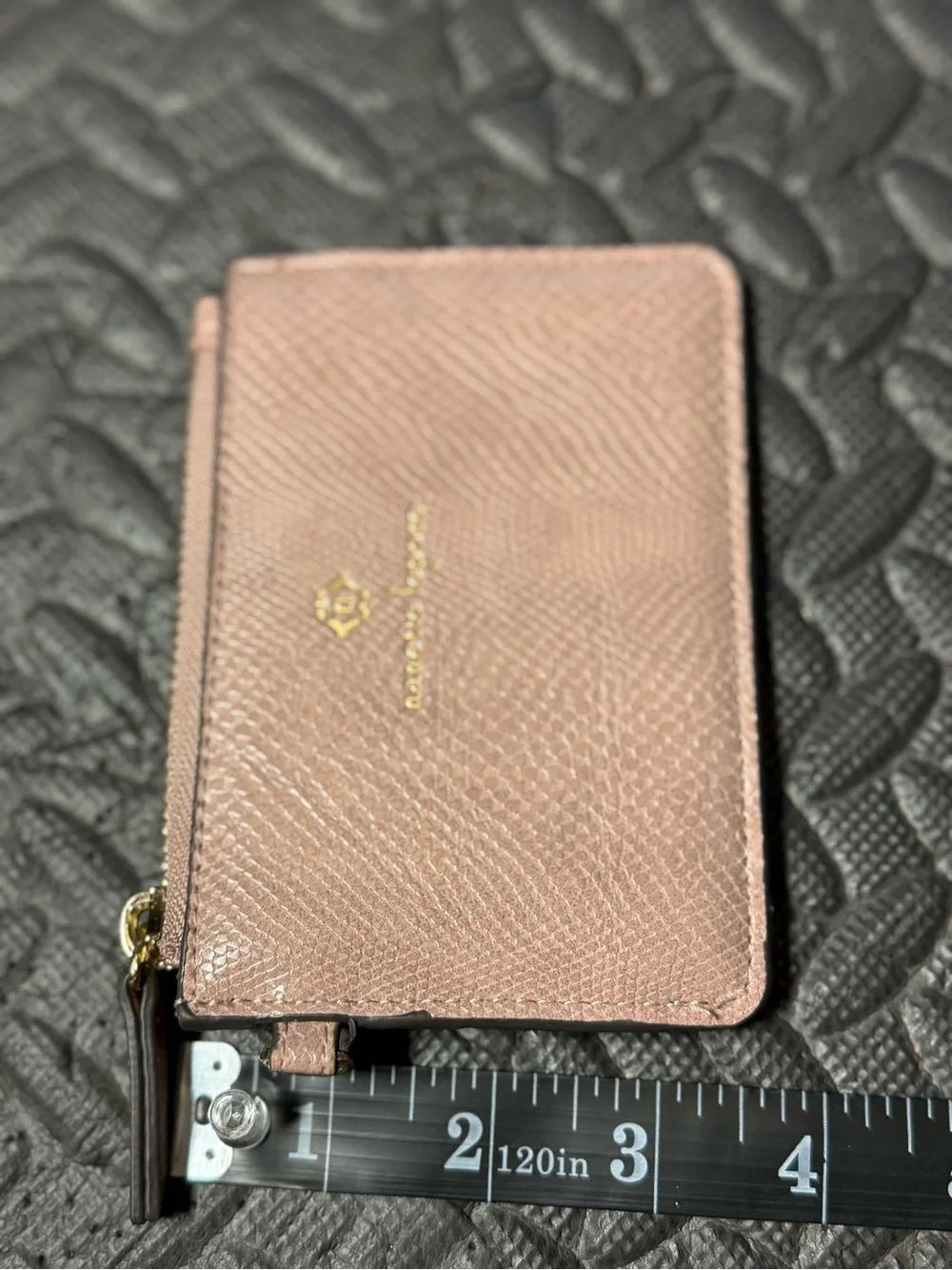 Nanette Lepore Blush Pink Textured Zip Card Case Holder Wallet NWOT